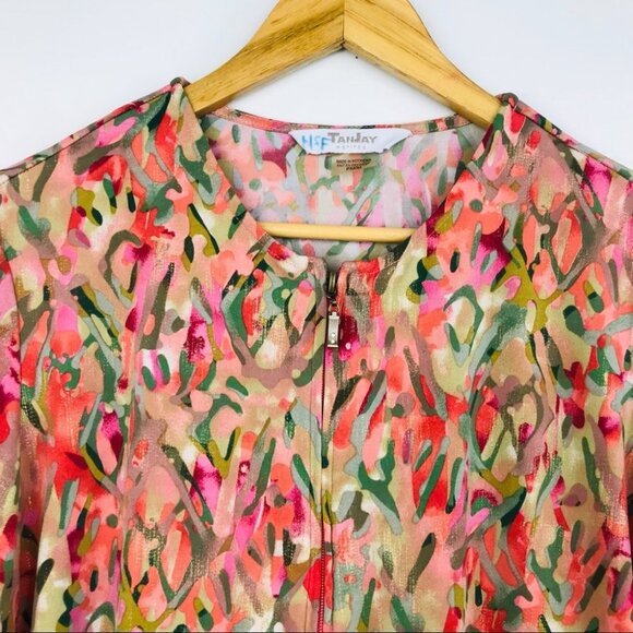 TanJay Multicolor zip up Jacket women size PM - Picture 5 of 12